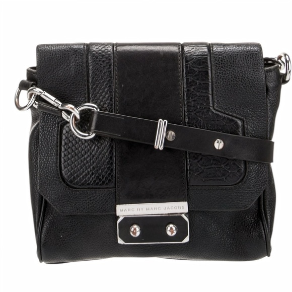 Marc By Marc Jacobs Handbags - Marc by Marc Jacobs M3113140 Leather Shoulder Bag Black Silver Crossbody